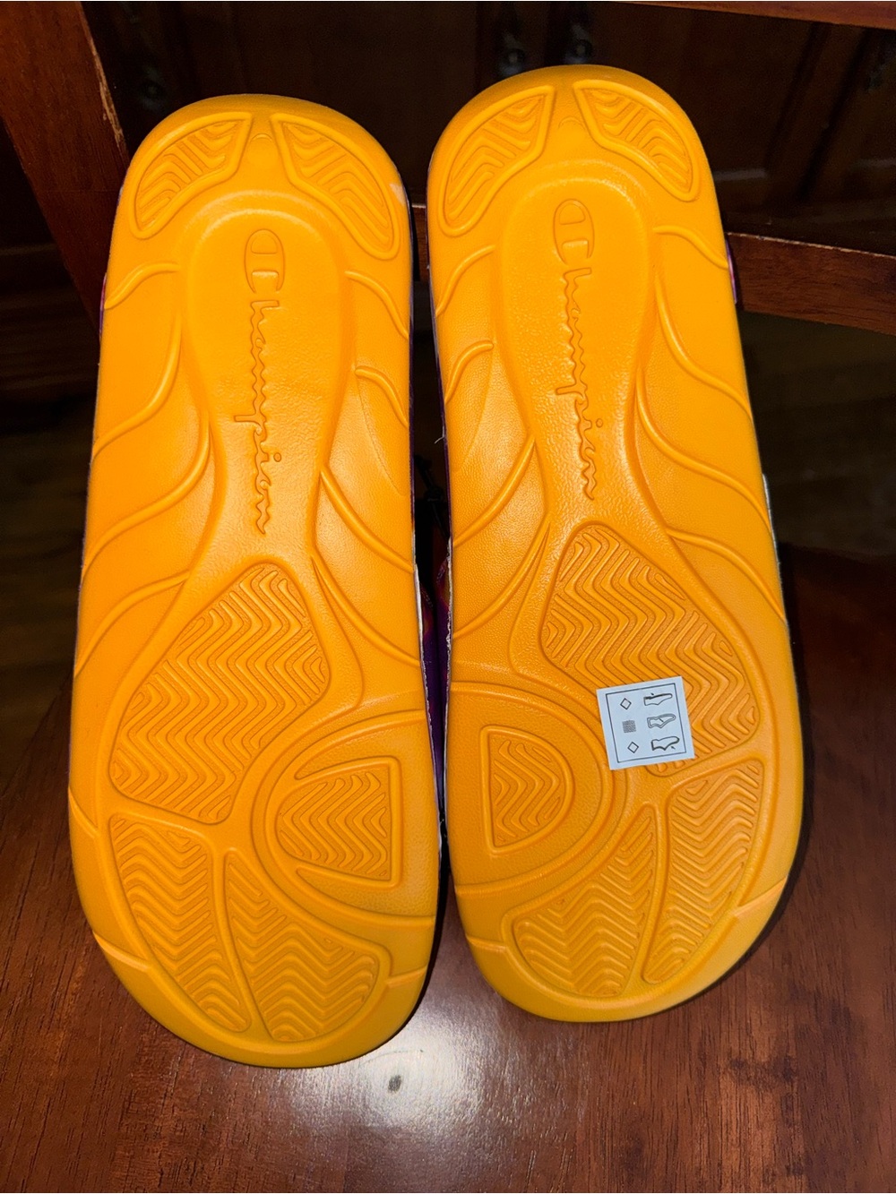 Champion Tie-Dye Slide Sandals in Purple, Orange, Blue Women’s 11 - Picture 4 of 5
